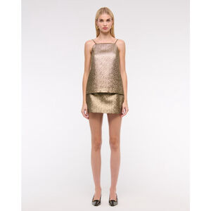 Women's Abercrombie and Fitch Gold Textured Tank Top S with Black Lining